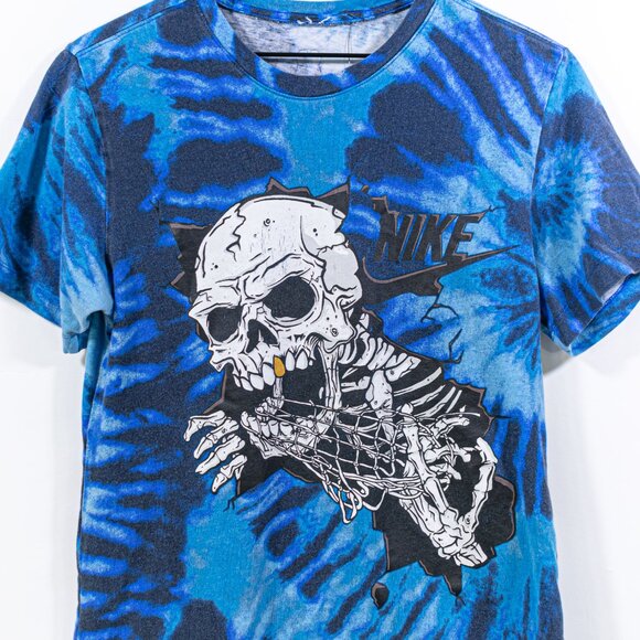 NIKE Skeleton Tie Dye Basketball T-Shirt Small Y2K Streetwear Skater - Picture 3 of 11